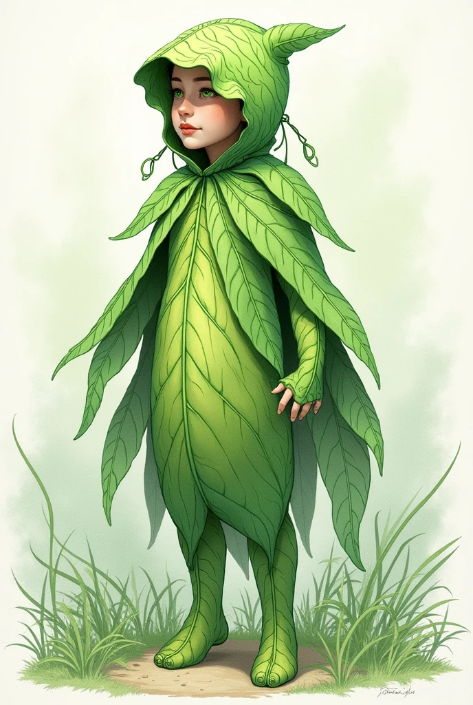 Leaf costume drawing