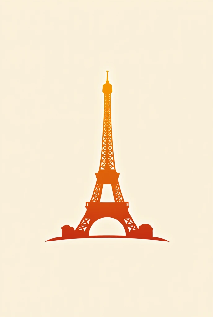 Logo for a bookstore , orange-colored , with an eiffel tower