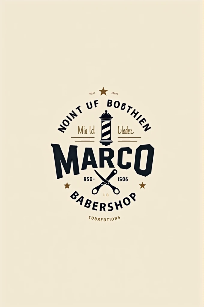 Create the logo for a barbershop called Marco Barbershop, where Mr. Ninnd does not appear.
