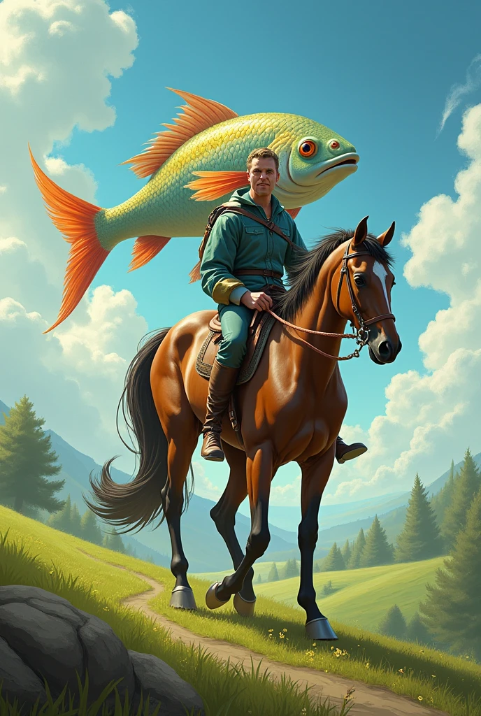 Fish when riding a horse



