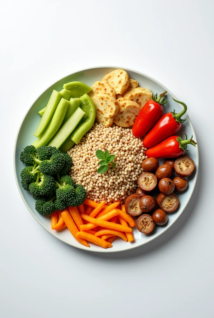 healthy balance diet in one plate
