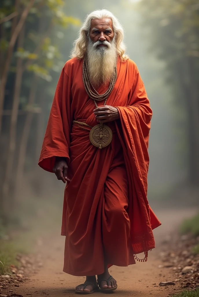Sadhu baba came and stood in red clothes