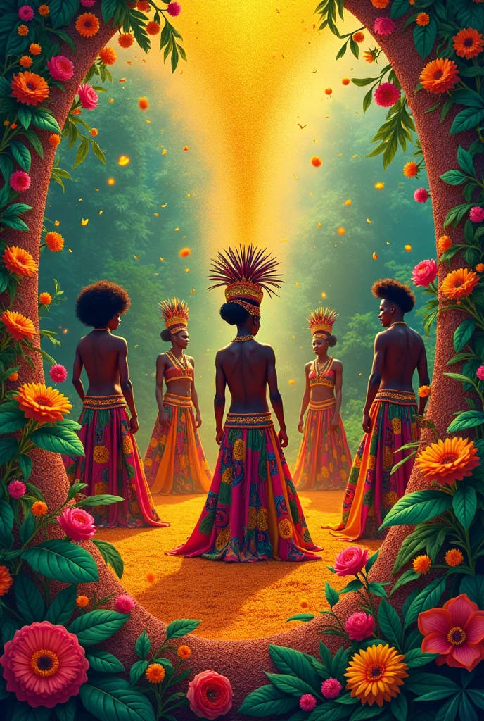 Page magazine rubrique santé Macumba afro haïtienne, sur le pollen. Cadre coloré 