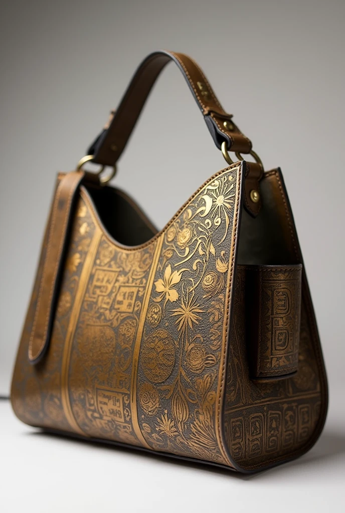 There is a newari brass utensil called kalah. Can you please make a bag inspired by that kalah. Make it more newari style.