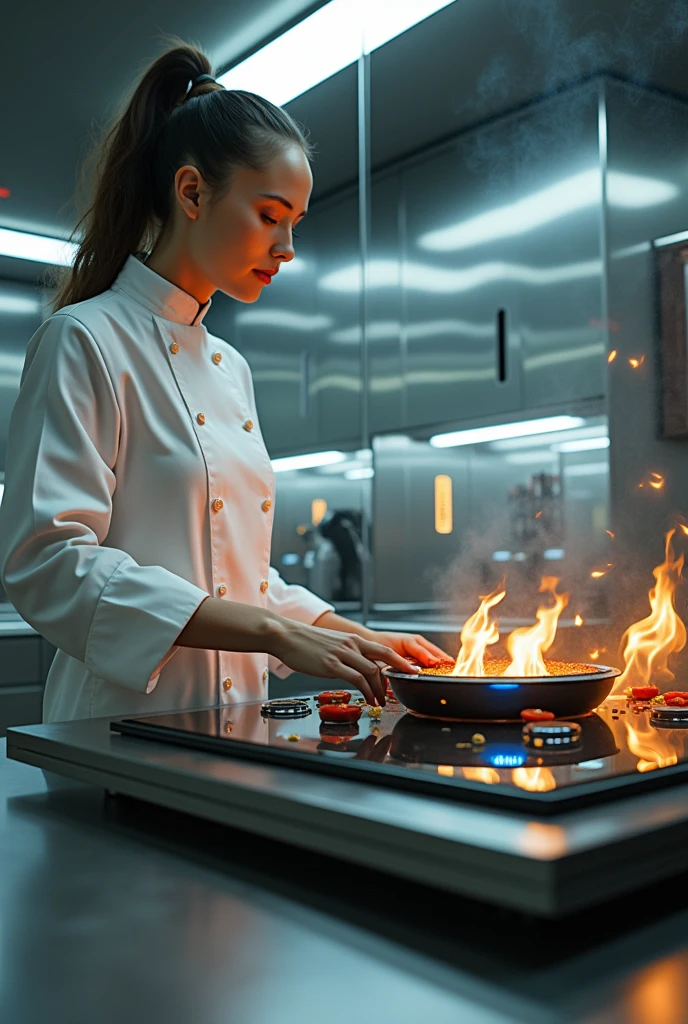 make a chef who uses a stove that fliesmake a chef who uses a stove that flies, Futurism, Surrealism, best quality