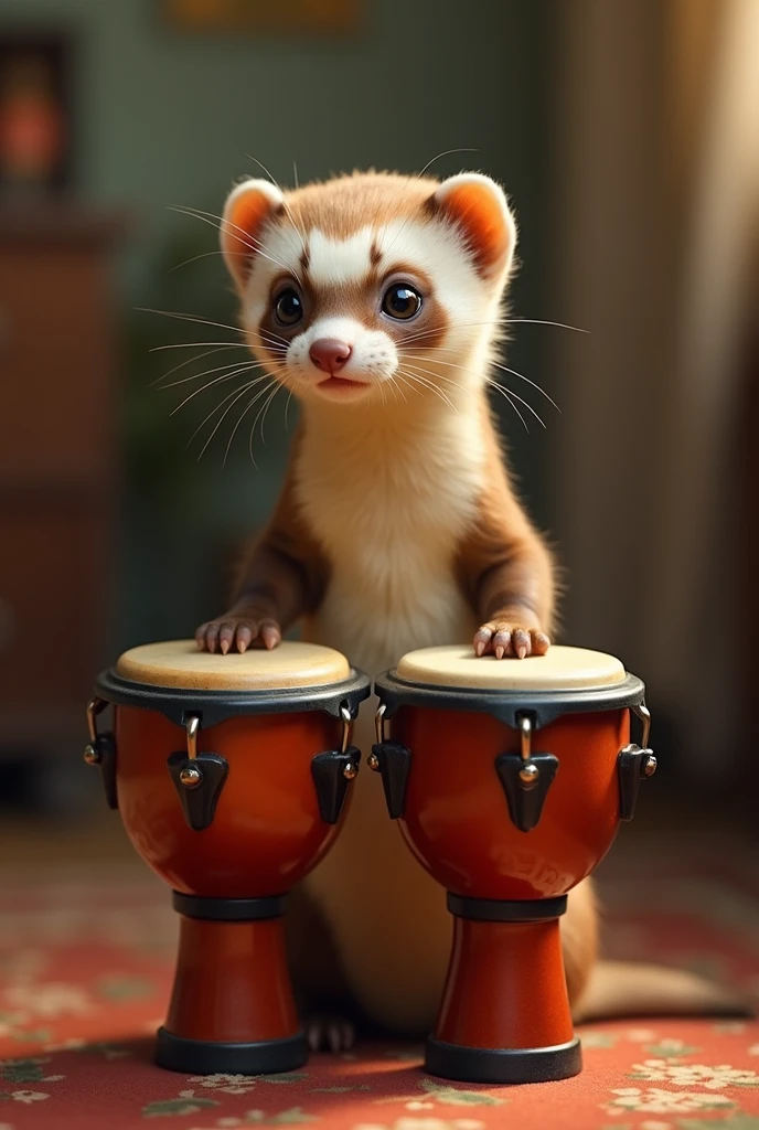 Ferret playing congas