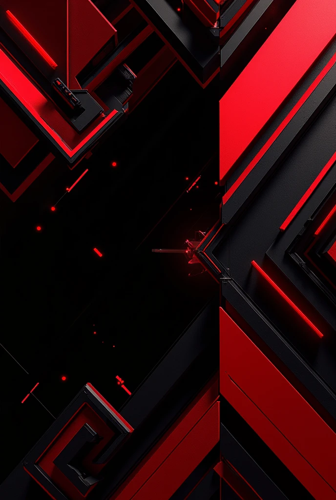 Wallpaper with red and black details