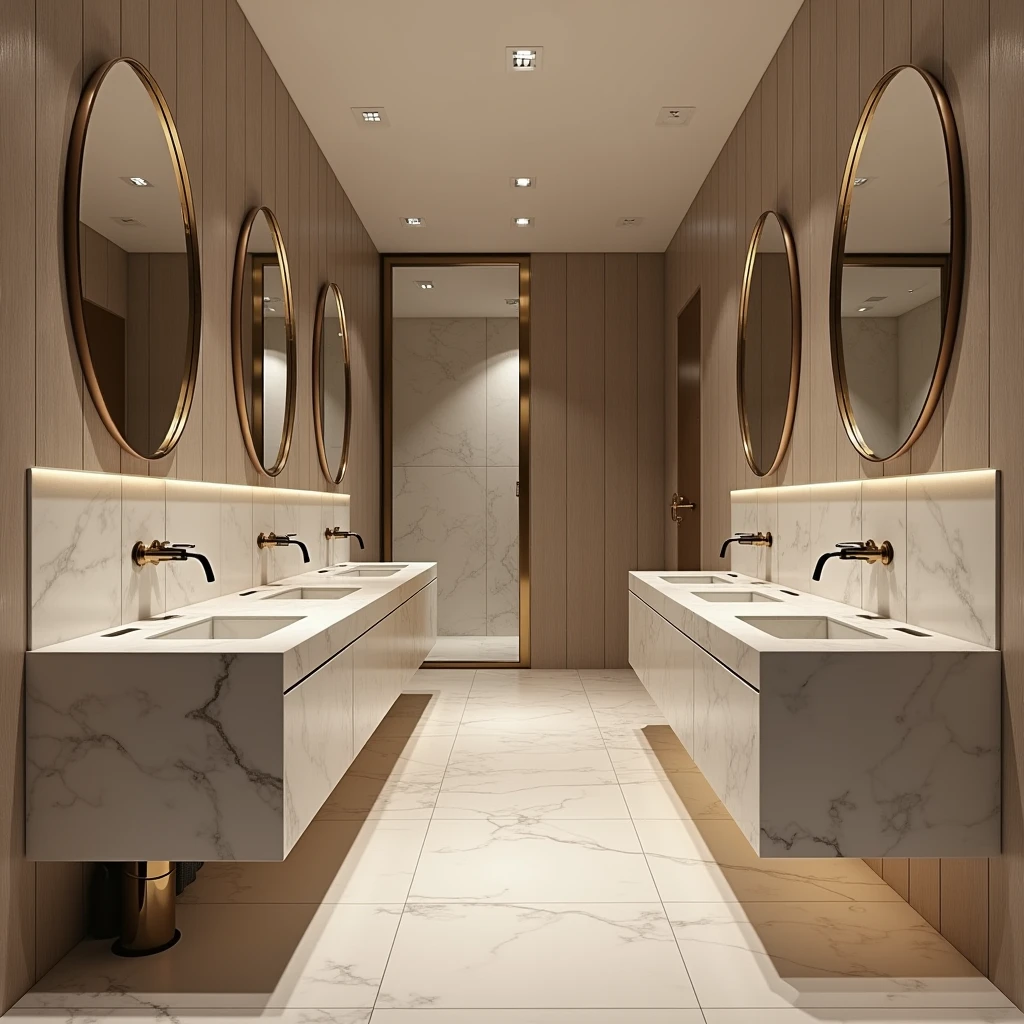 Interior design , lavabo social , minimalistic , luxurious and modern in the northeast of Brazil , ultra realisitic , ultra-realistic render , 4 K ,