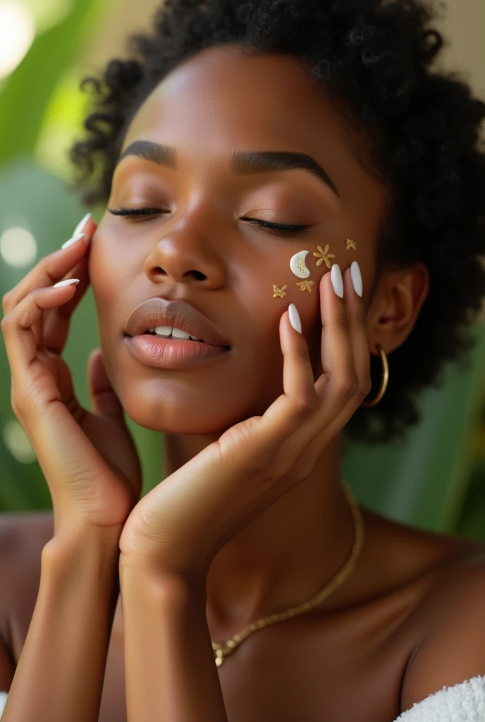 Beautiful habesha woman using multivitamin