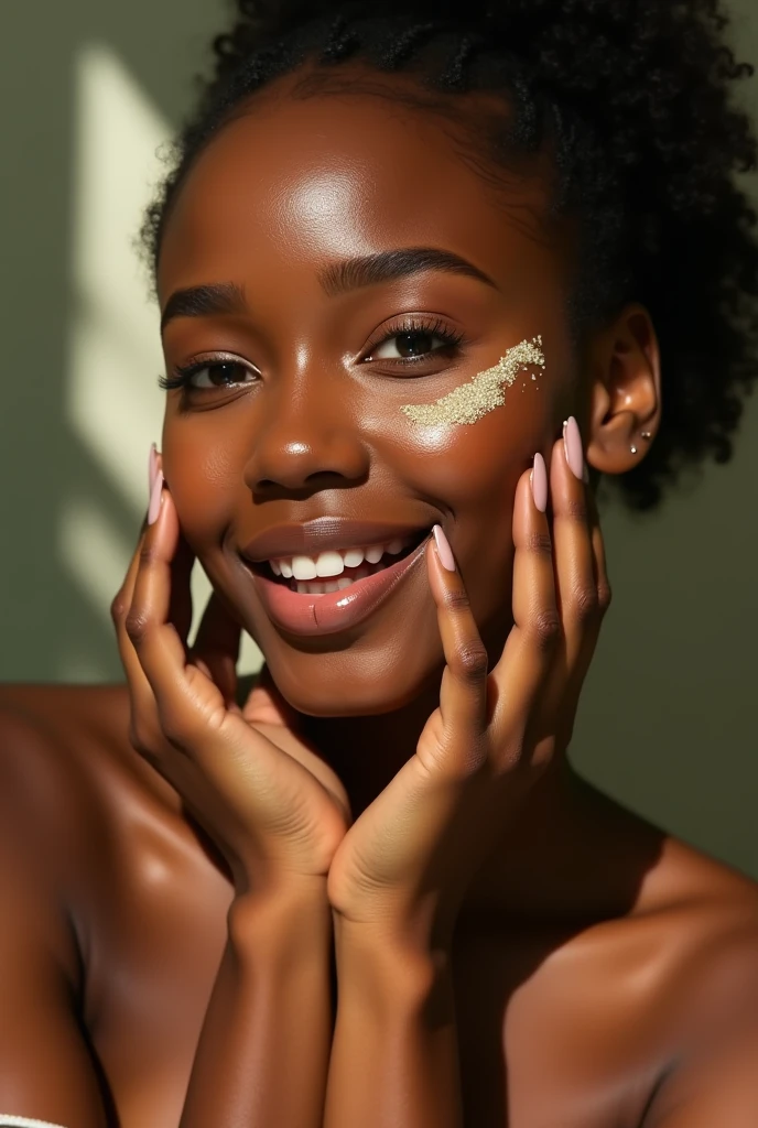 Beautiful habesha woman using multivitamin