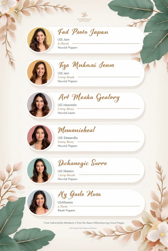 A control spreadsheet with 5 columns where the first will be a photo, the second will be the name, the third will be the meditation with 4 memorized verses and 5 prayers for 37 people. It should be beautiful and dynamic with light and pastel colors. 