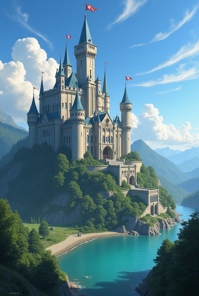 Background with a Big casttle