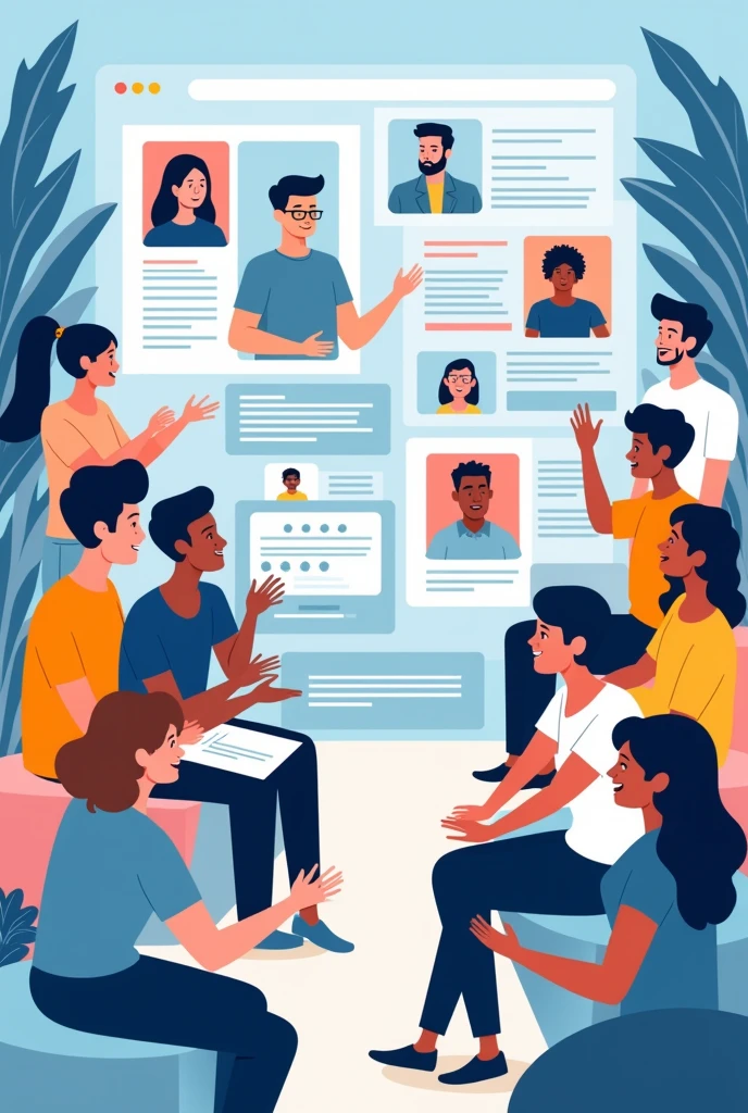 Give me an image of an active online community active to give feedback through the Platzi platform