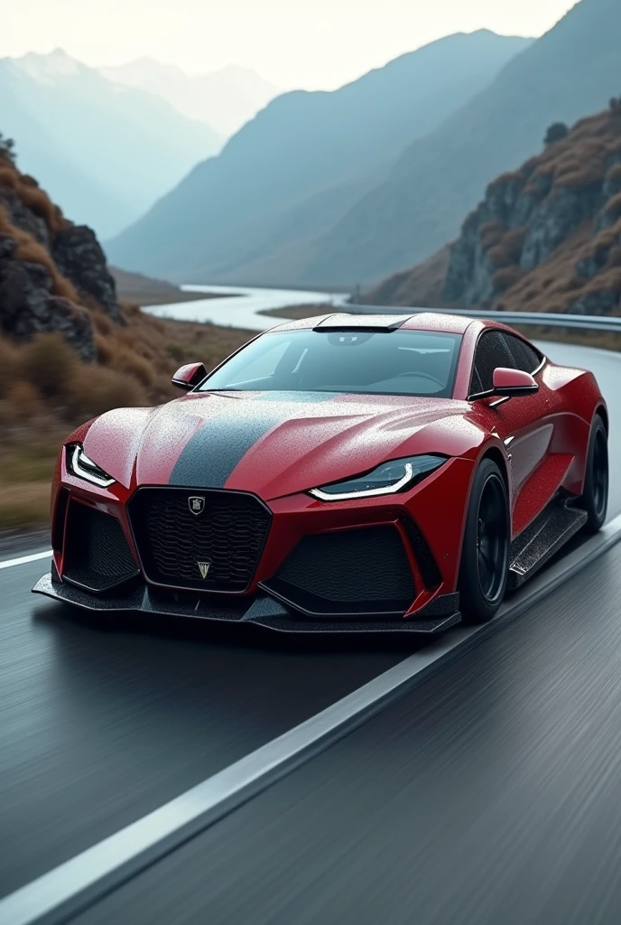 Sports car with pickup truck