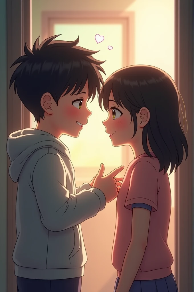 A boy named Ahn Hye-seong pokes a girl named Kim Eun-chong's chest with his index finger and draws what he likes.. Extremely realistic