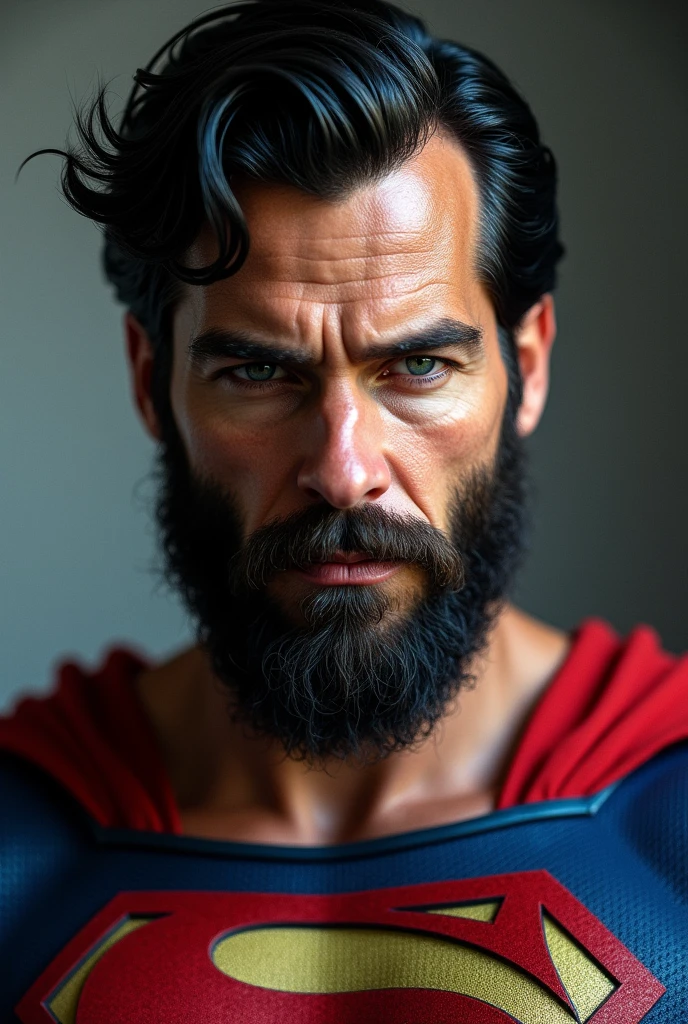 Superman Face with beard
