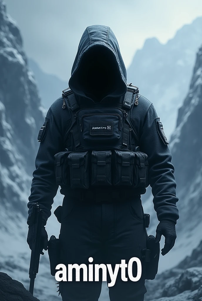 a profile for my call of duty mobile channel with writing “AminYT0” on the profile, it should be a dark and cold picture