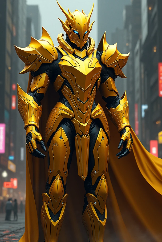 Gothic futuristic radiant gold armour