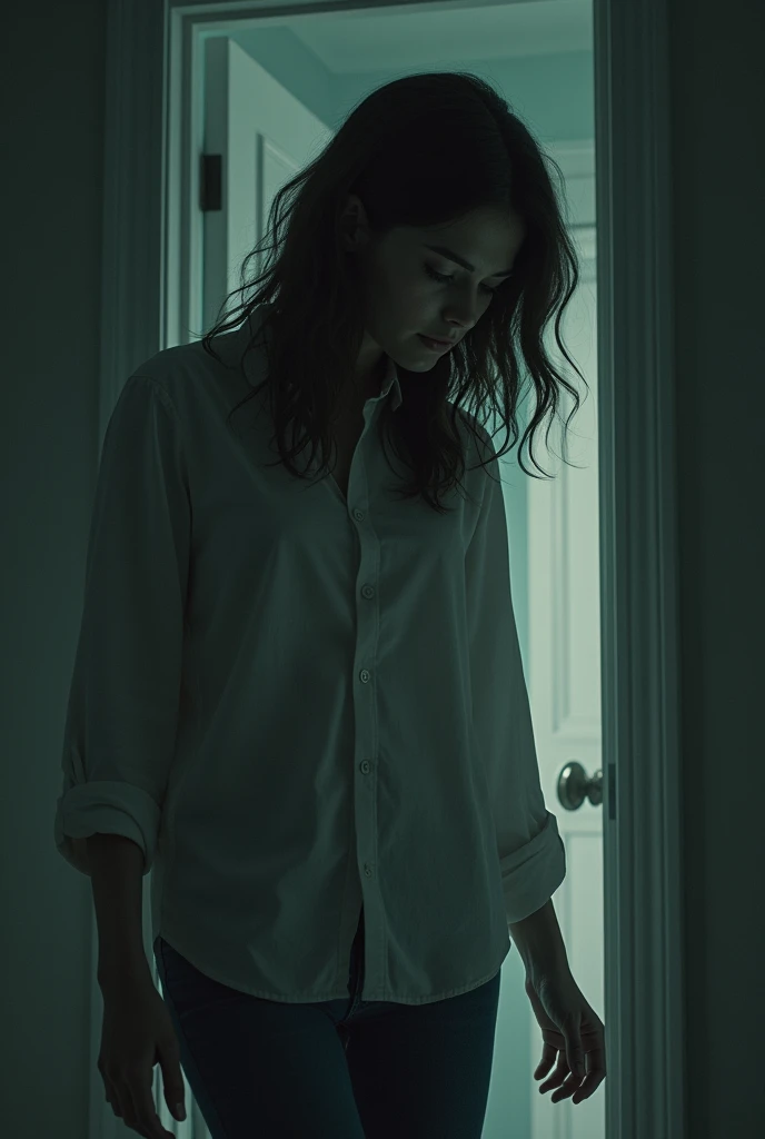 She went upstairs, tentant de se rassurer. But as she closed her bedroom door, the chime rings again, plus fort cette fois. She turned around and saw the figure, closer, staring at her with empty eyes.