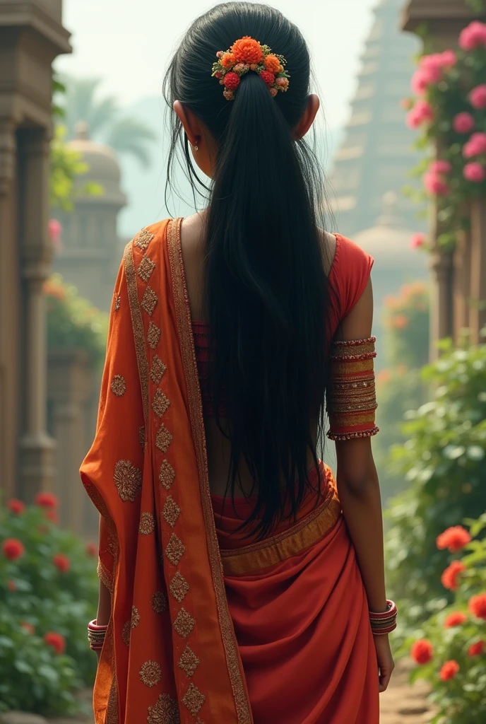 I indian girl form back side view 