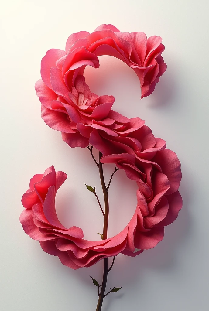 the letter "S"on a rose