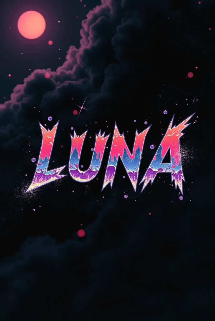 High resolution, logo spelling swiftly “Luna” cool, Jdm theme, anime theme, Cyberpunk vibe name spelling, brand logo, logo for tshirt, brand logo “LUNA”, neon vibes, acid trip vibes, acid trip, shooting stars, acid trip inside “LUNA”, acid trip, hallucinations inside “LUNA”, Waves of hallucinations, purple, techno hallucinations inside “LUNA”, Acid trip hallucinations inside “LUNA” , Waves of hallucinations inside “LUNA”, smoke,
