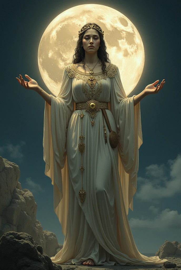 In Greek mythology, The moon has been associated with Rhea as a symbol of her power and connection to fertility..