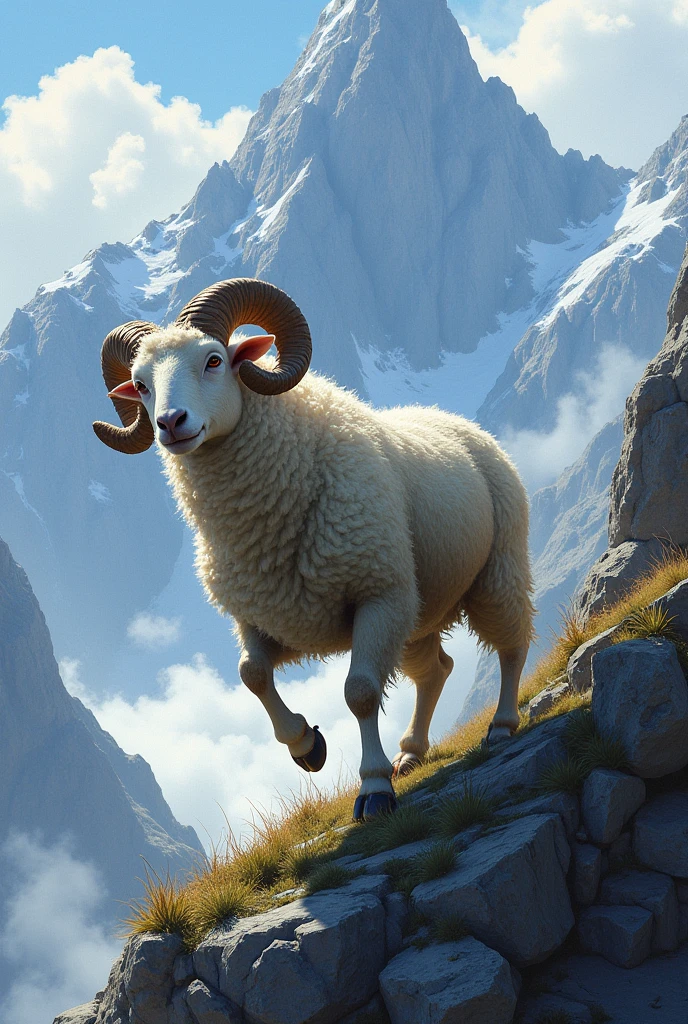 Mountaineering sheep.