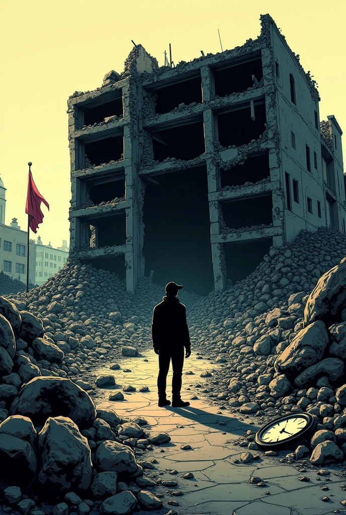 Destroyed building comics