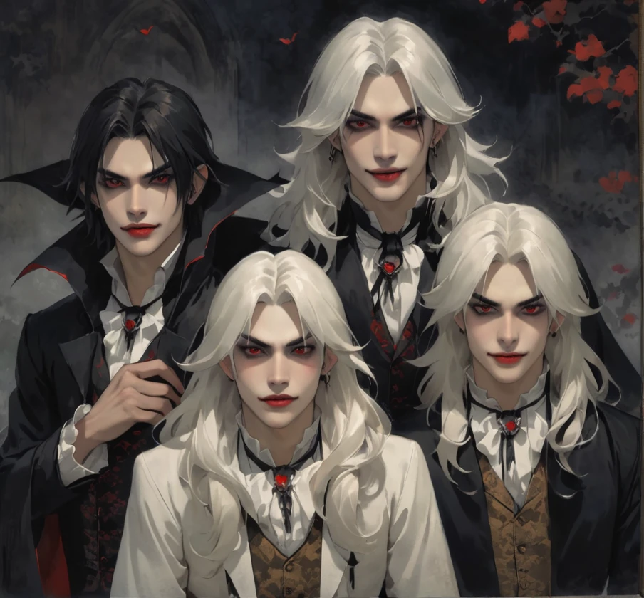 Vampire brothers wearing black 