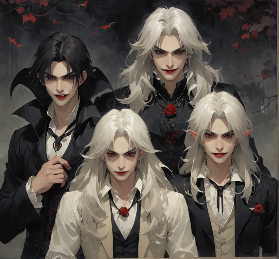 Vampire brothers wearing black 