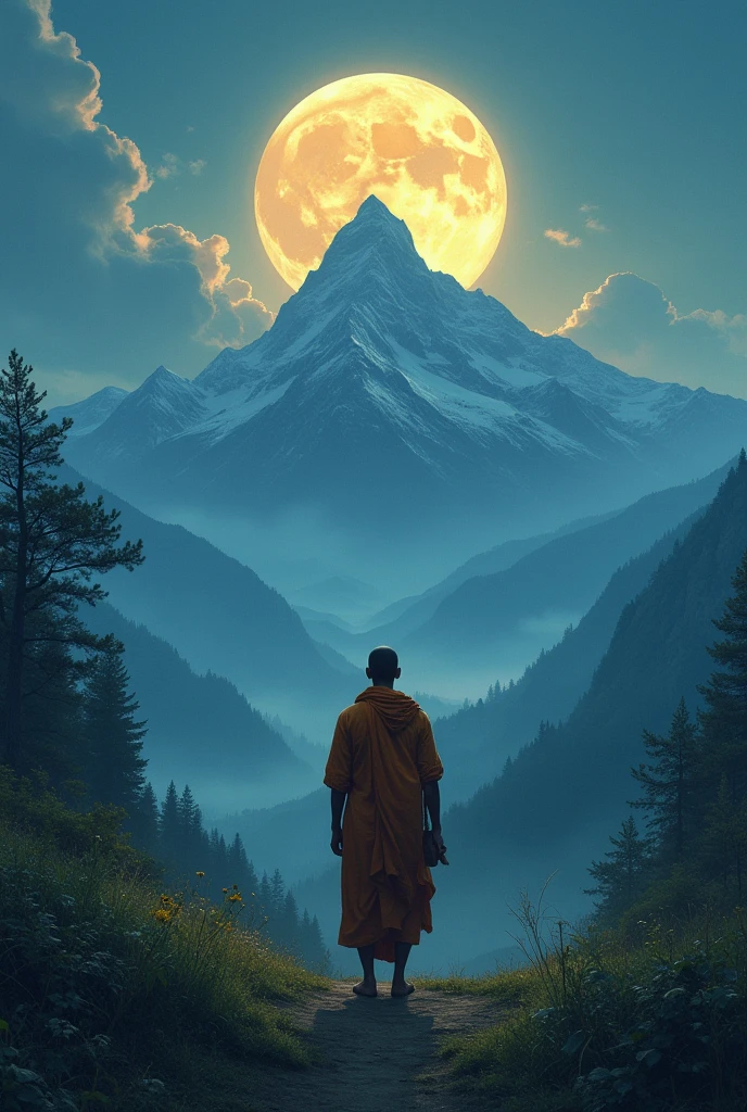 In a small and remote village, nestled at the foot of a majestic mountain, There lived a young man named Arun. Since childhood, Arun had heard fascinating stories about Buddhist monks who lived in a monastery on top of that mountain.. The village elders spoke of these monks as enlightened beings., men who had renounced all worldly distractions to dedicate themselves to the search for truth and inner peace.. Although Arun had never met any of these monks in person, felt an inexplicable attraction towards his teachings. However, He also had a big barrier in his mind: the fear of the unknown and the doubt of whether he, a simple peasant, could I ever understand the mysteries that those monks guarded?.
Arun lived a simple life with his parents., who were farmers. From a very young age, I had learned to work the land, take care of animals and respect nature. However, despite leading a quiet life, I always felt a void inside. I couldn't understand why, But something inside him told him that there was more to life than just working., eat and sleep. He looked around and saw the townspeople trapped in an endless cycle of desires and worries.: concerns about crops, the weather, the debts, diseases. It seemed like everyone was trapped in an endless cycle of suffering.. And although he himself was not exempt from these problems, There was a part of him that longed for something more, something I couldn't even define clearly.
Often, Arun was looking at the mountain from his small home. During full moon nights, The top of the mountain seemed to glow with an ethereal light, as if inviting him to discover its secrets. But every time I thought about climbing it, A feeling of fear stopped him. The paths to the top were known to be dangerous., and many of those who tried to reach her returned to the village with wounds