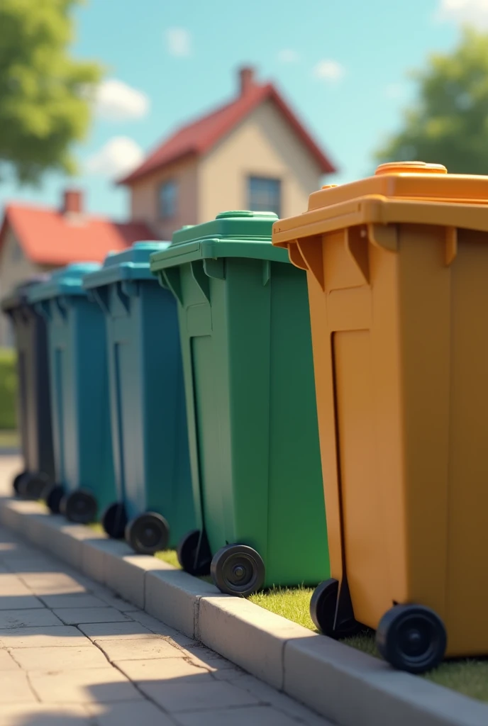 Garbage cans tightly closed animated 