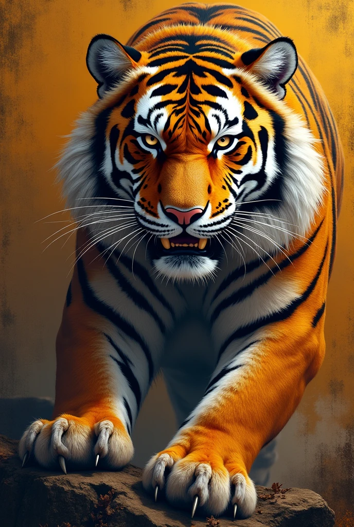 Tiger flag with scratches 
