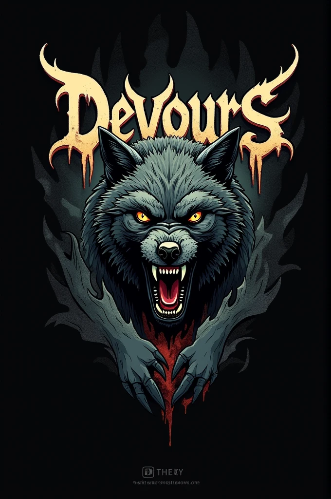 Logo for metalcore band, name of the band is "Devours".