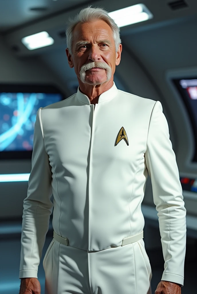 Crocodile dundee paul hogan in a star trek uniform white face