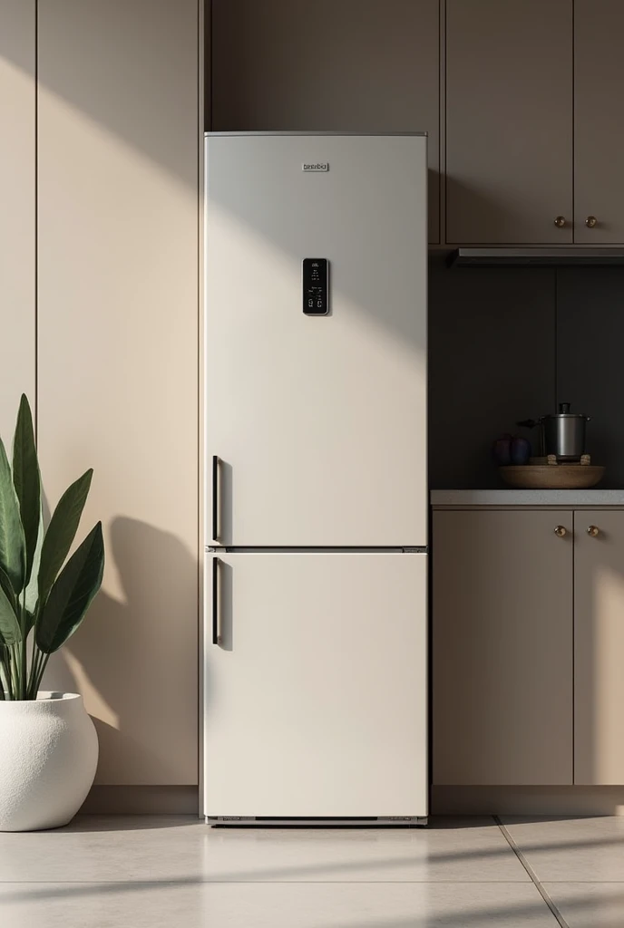 Peabody refrigerator with frizzer on top, modern and with minimalist details