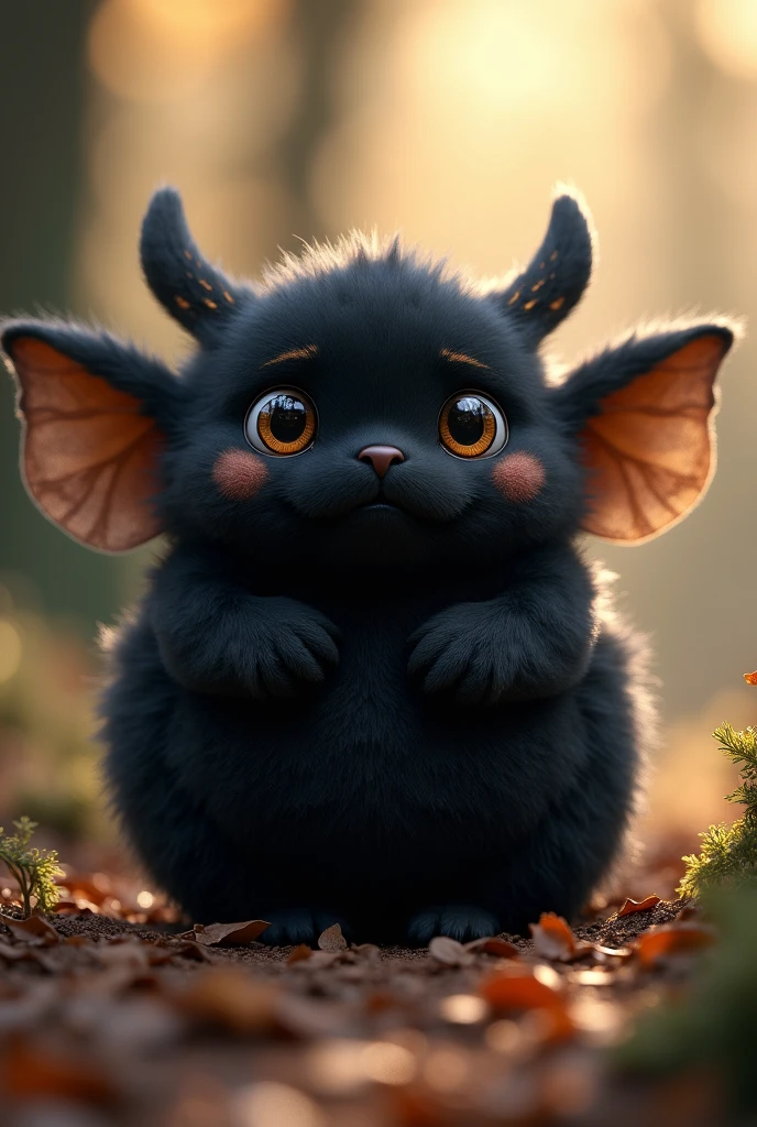 Black round cute Two eyes Fairy Kesaranpathan fluffy