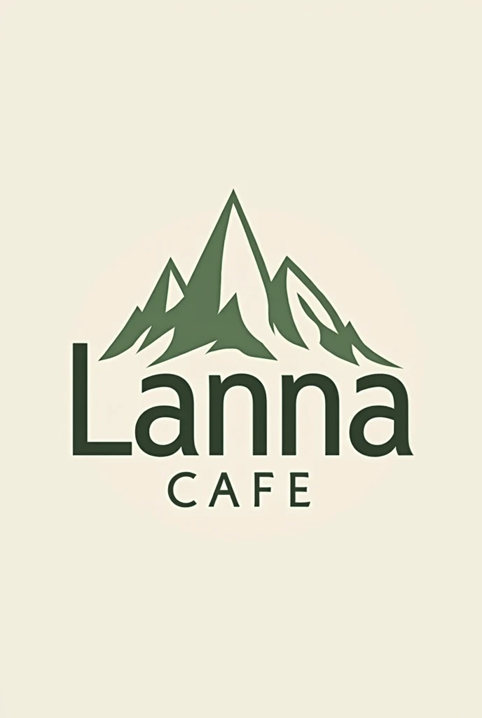 Create a brand logo. The word LANNA CAFE has mountains inserted into the letters, such as A which is a mountain shape.