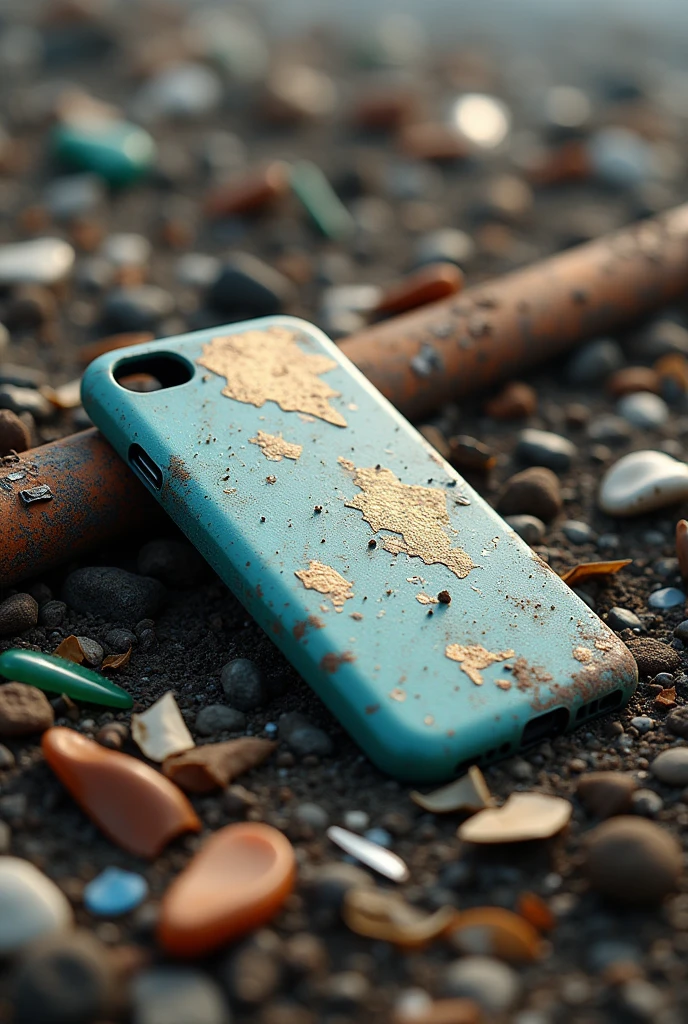 Plastic phone case garbage dumpyard