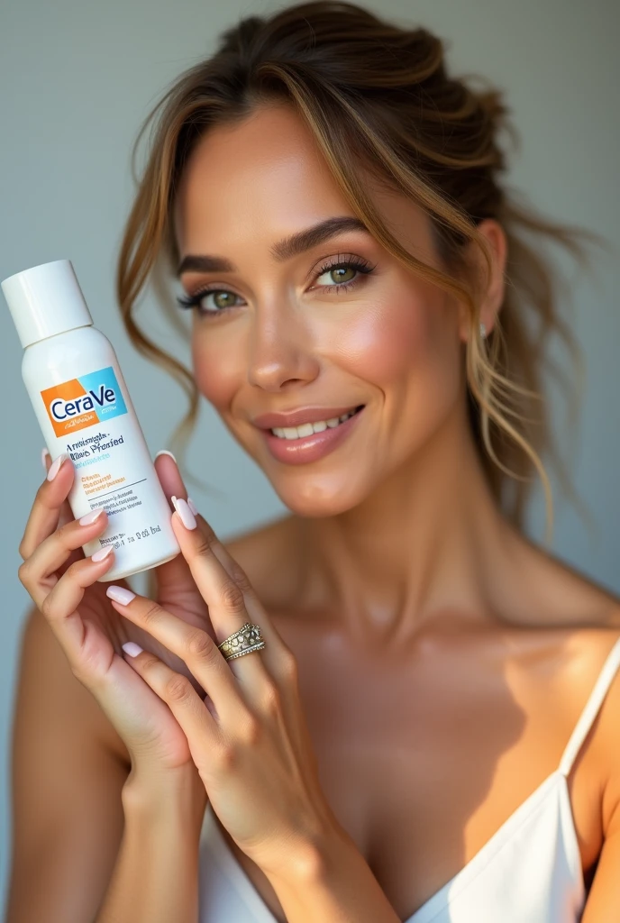 Jennifer lopez using & advertising cerave moisturizing cream