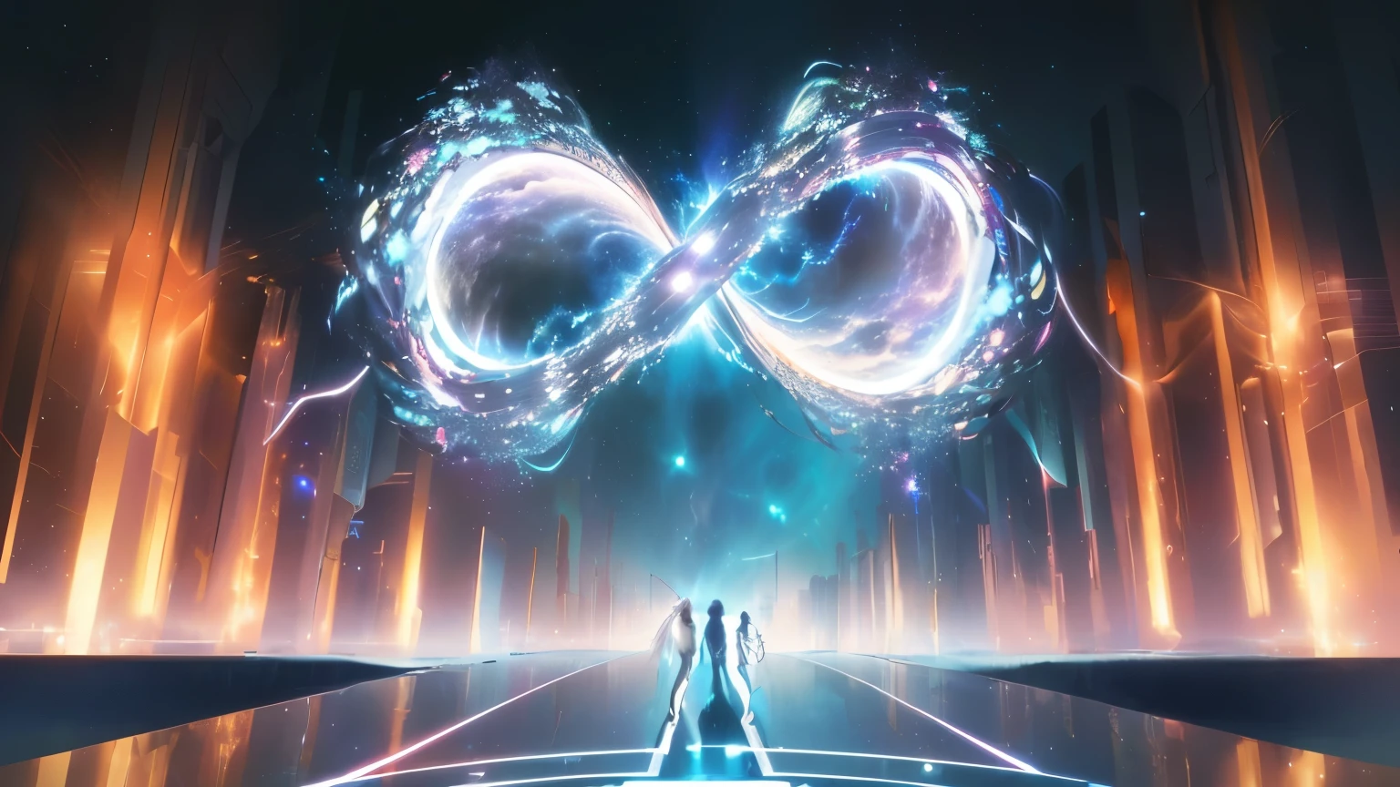 anime, anime, infinity, artwork, artwork, digital, artwork, digital art, the concept of infinity, infinity time loop, infinite quantum portal, 3840x2160, 3840 x 2160, infinite, infinite in extent, infinity, interstellar infinity portal, spirits coming out of portal, infinite power