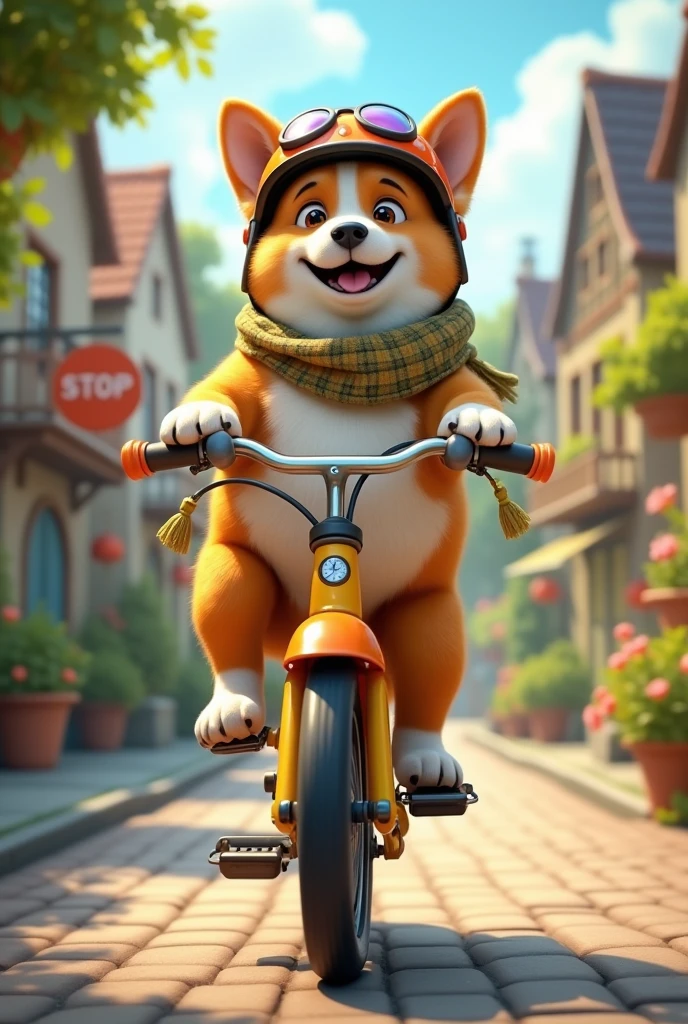 Dog riding bike
