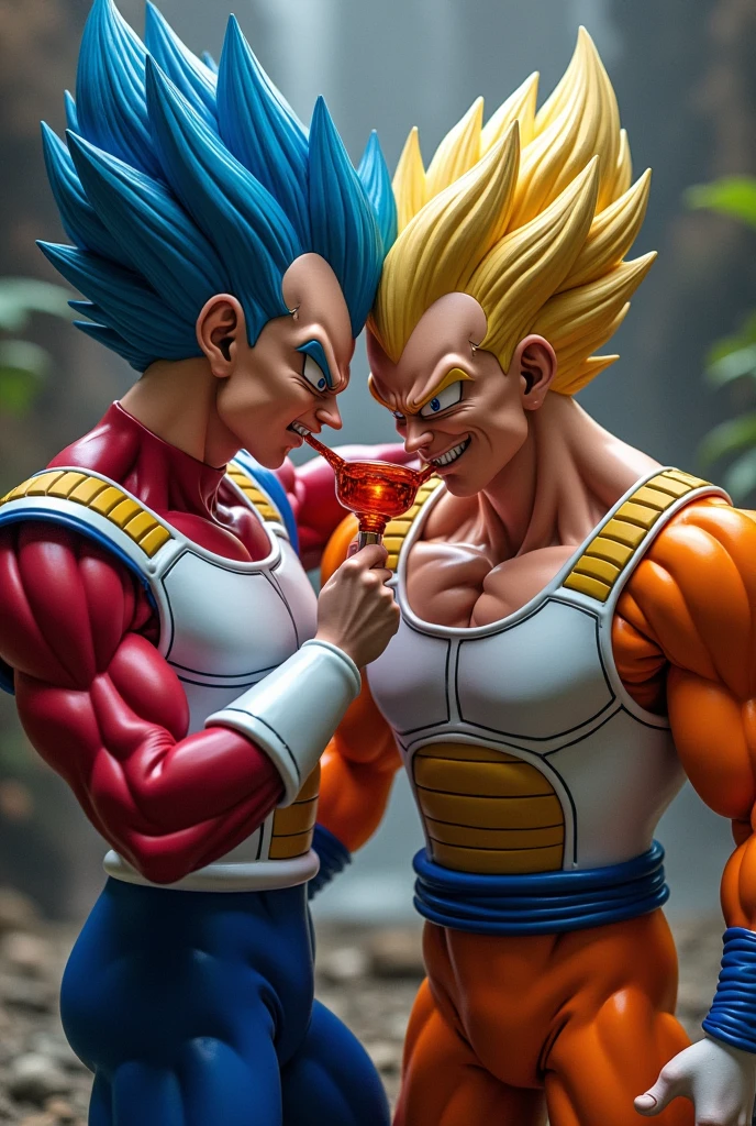 Elrubius masturbating sucking Vegeta 777&#39;s ass while Vegeta 777 sucks a plastic dildo. They both have giant penises