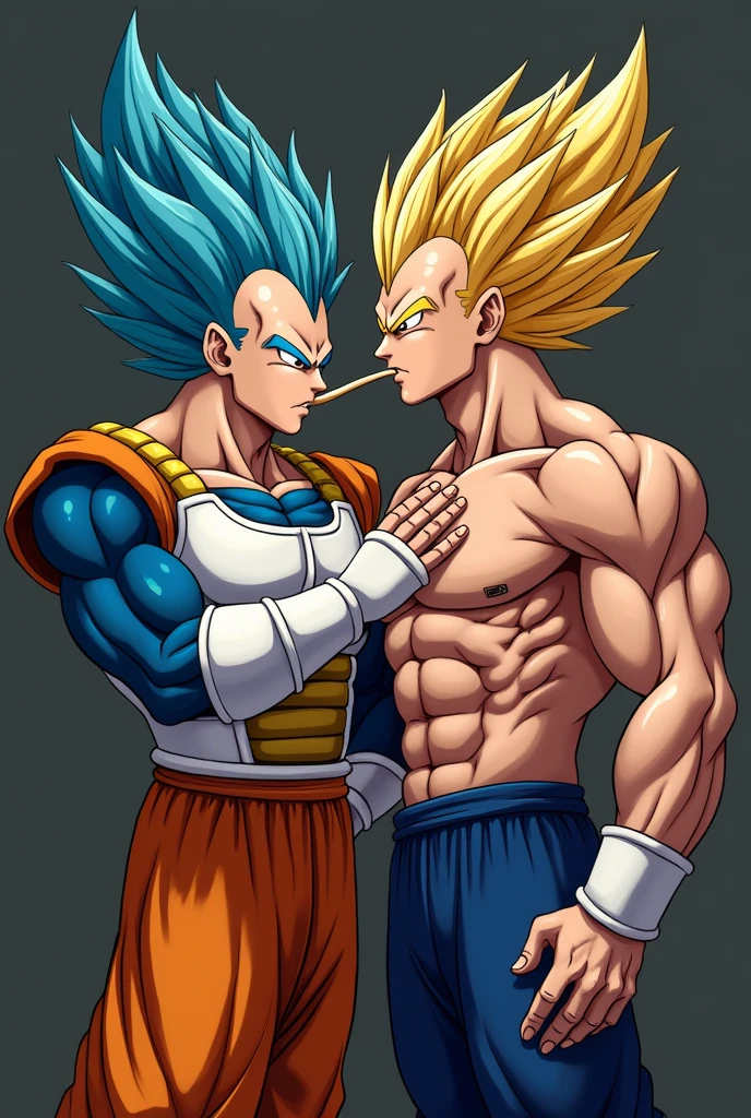 Elrubius masturbating sucking Vegeta 777&#39;s ass while Vegeta 777 sucks a plastic dildo. They both have giant penises