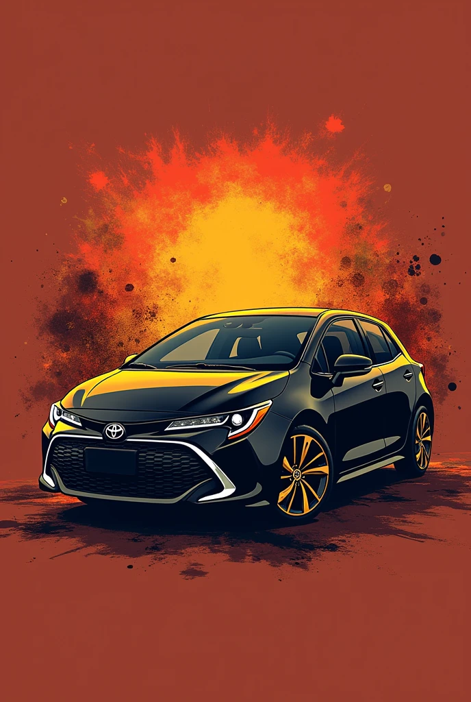 Create Briyani Taxi design logo, which is toyota corolla black car