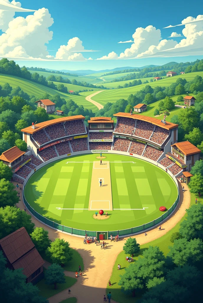 Cricket sradium in village