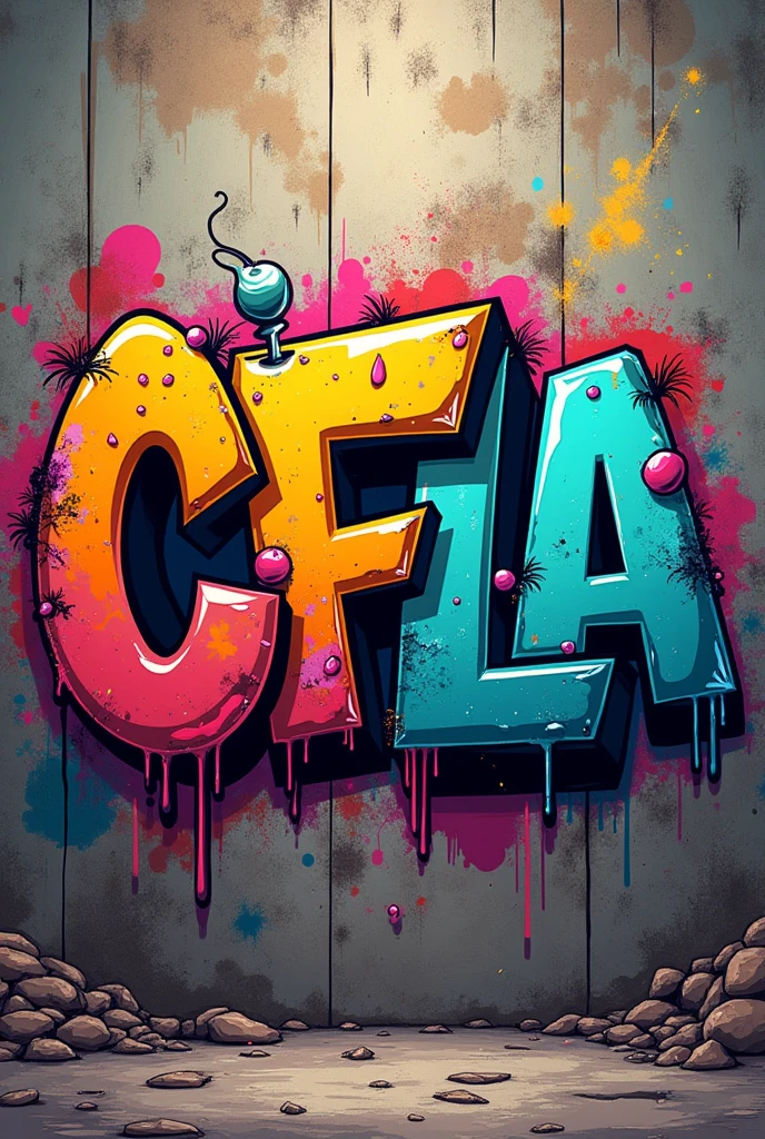 graffiti with the letters CFLA street