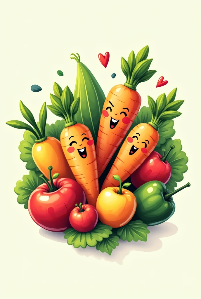 Vegetables fruit  shopping logo
