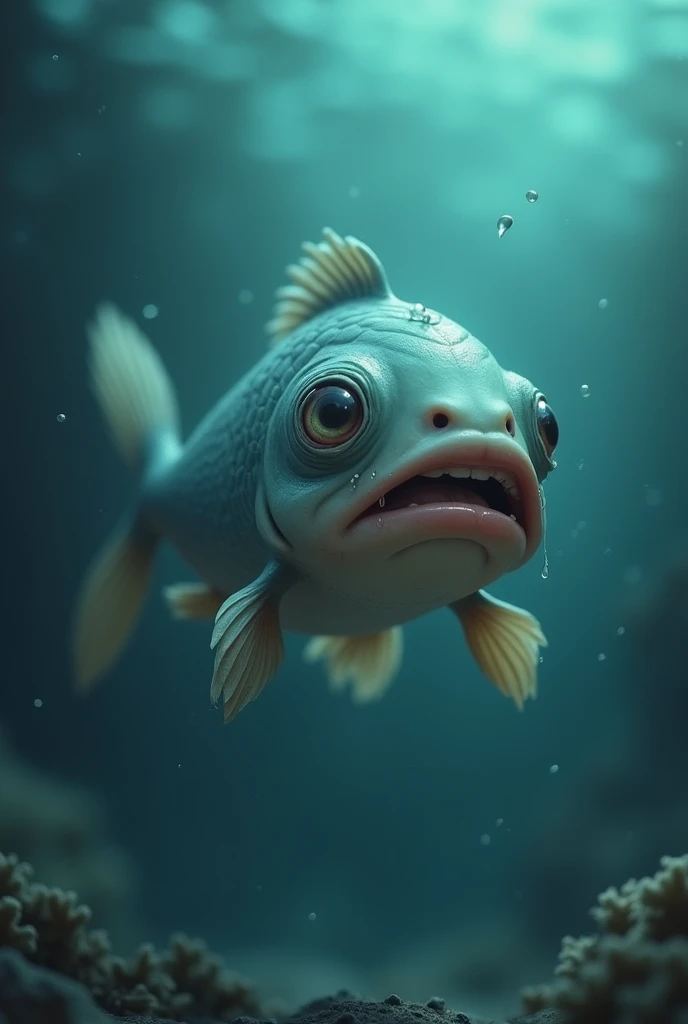 Child of Fish cries because he lost his mother